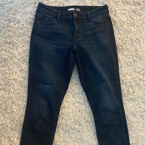 High waisted navy jeans